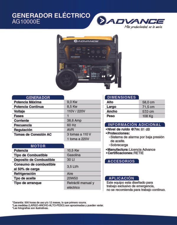AG10000E Planta Eléctrica ADVANCE AG10000E
