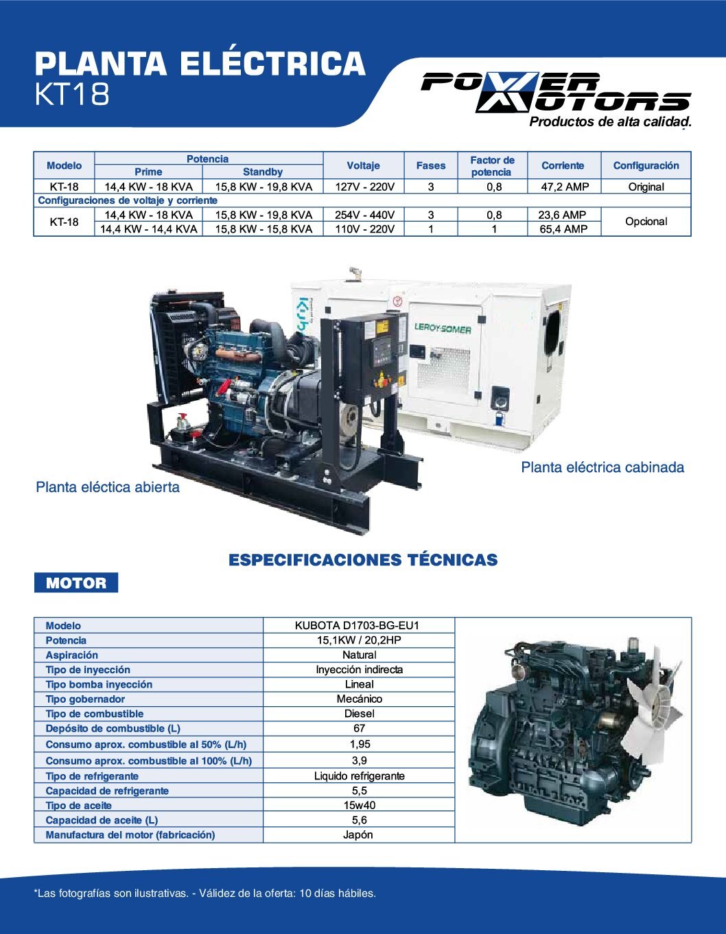 KT18_Ficha_Tecnica Planta Eléctrica Diésel KT18