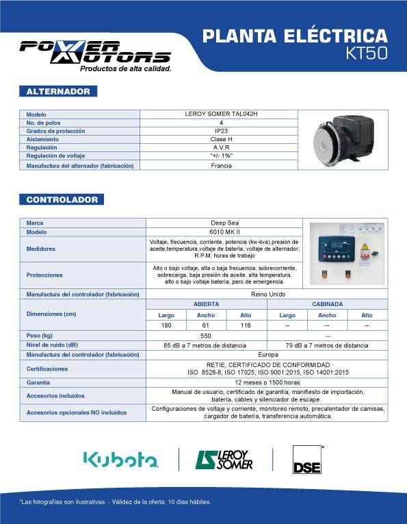 KT50_Ficha_Tecnica-02 Planta Eléctrica KT50