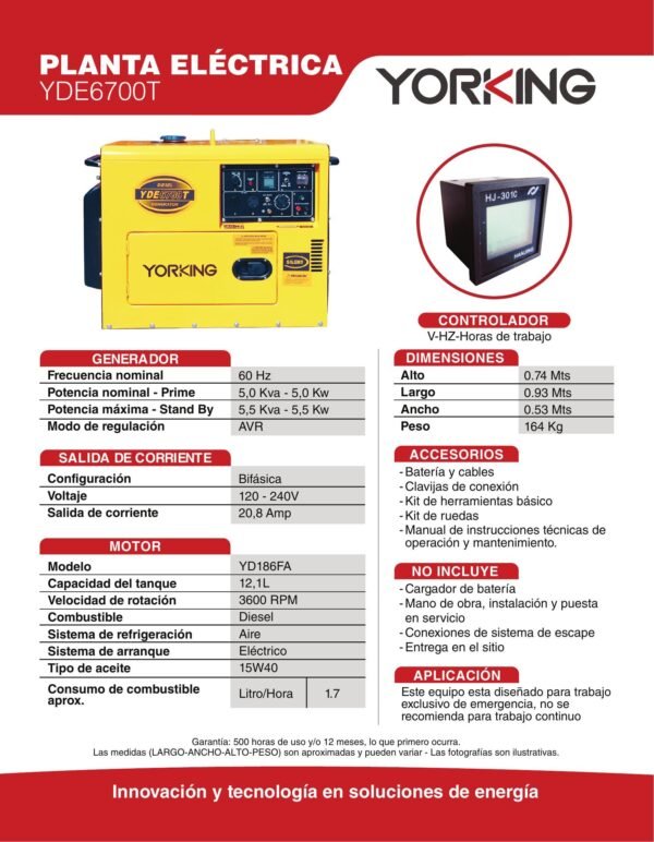 YDE6700T Planta Eléctrica a Diesel YDE6700T