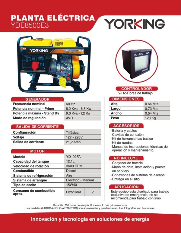 Planta Eléctrica a Diesel YDE8500E3