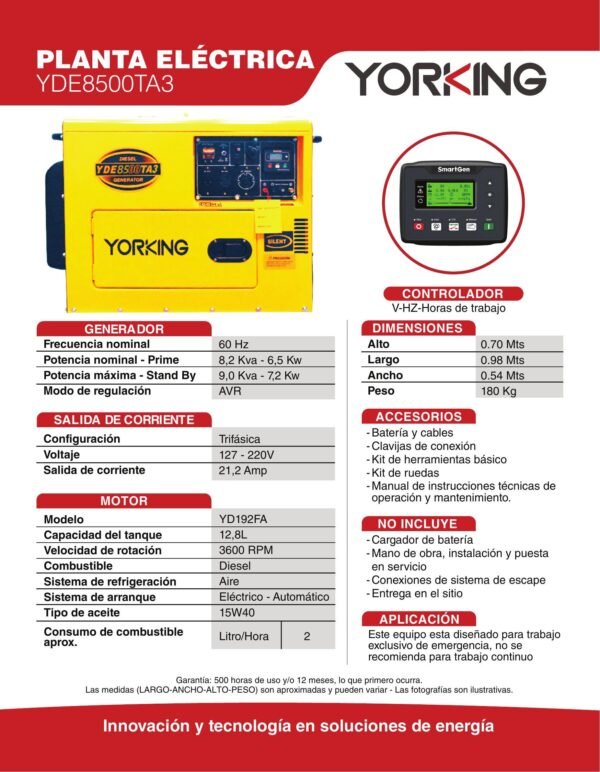 YDE8500TA3 Planta Eléctrica a Diesel YDE8500TA3