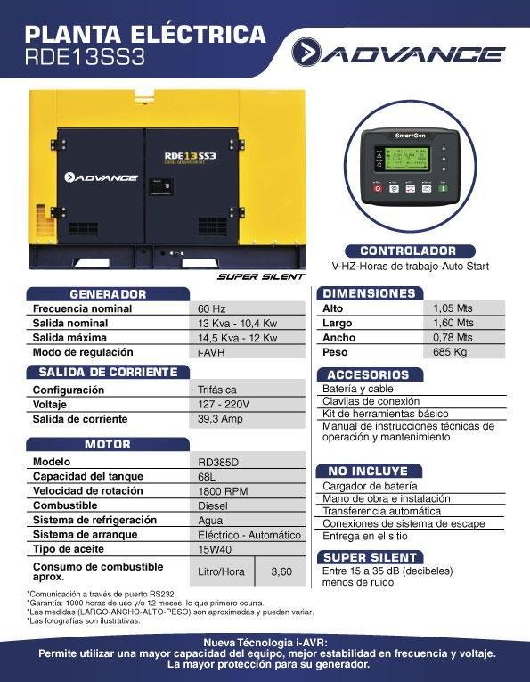 ficha_tecnica_RDE13SS3 Planta Eléctrica a Diésel RDE13SS3